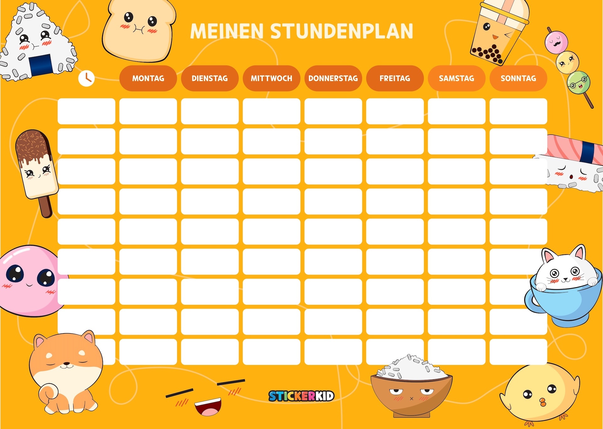 Schulanfang: Stundenplan für Kinder zum Ausdrucken - Blog